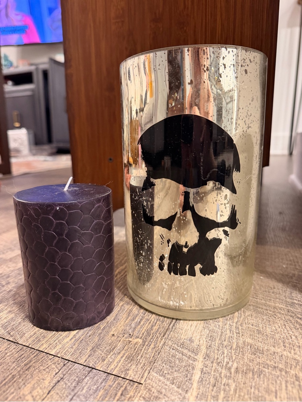 Silver Skull Mercury Glass Candle Holder Target Nocturne